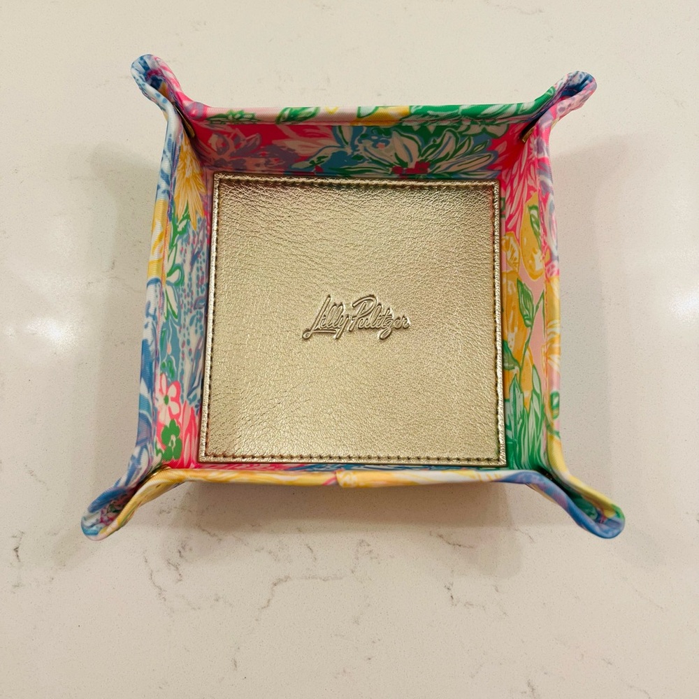 NWT LILLY PULITZER Multi Bright Delight Patch Catchall Tray - Picture 3 of 8